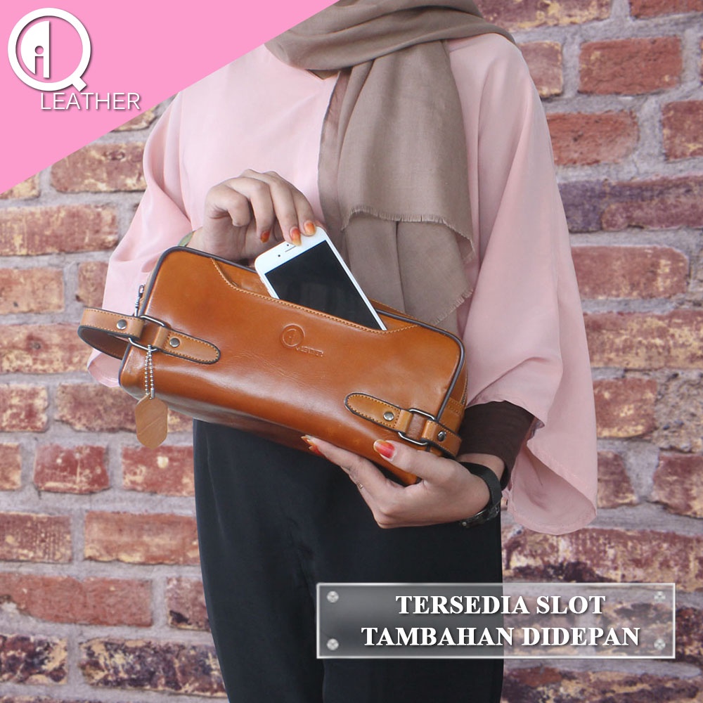 Tas Pouch Bag Clutch Bag Kulit Sapi Asli Pria Wanita Multifungsi AP02 ZIVAA ALICE LEATHER KULIT SAPI ASLI PREMIUM STYLISH WATERPROOF KUALITAS TERJAMIN MEMUASKAN