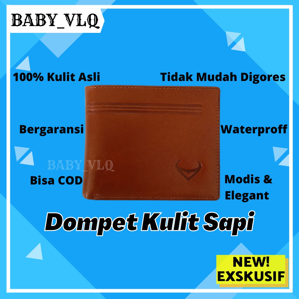 Dompet Pria Kulit Asli Dompet Kartu Lipat Kulit Sapi Asli Pria Cowok RR6