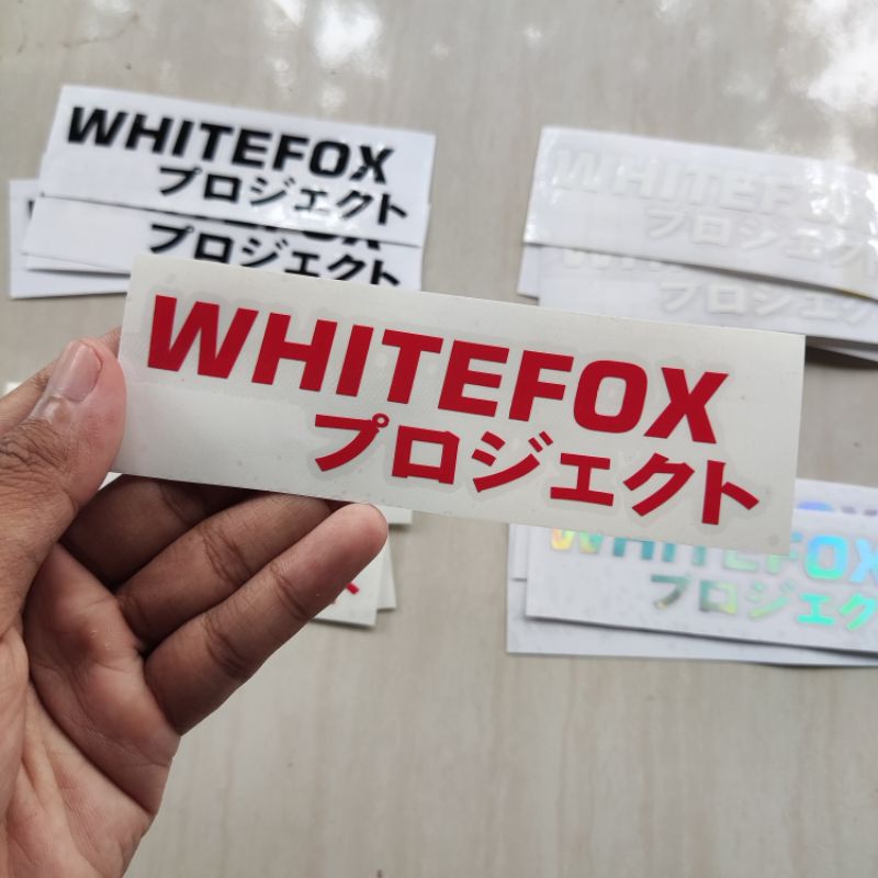 STICKER WHITEFOXPROJECT WHITEFOX TEXT JEPANG TRANSPARENT 2021