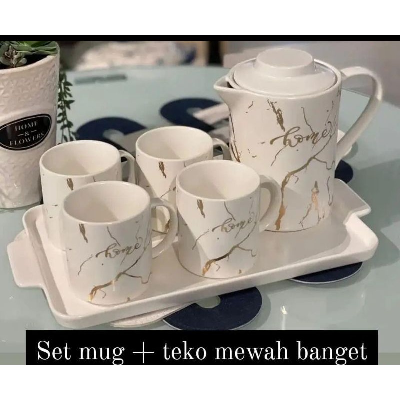 set teko  cangkir dan nampan appetite by informa