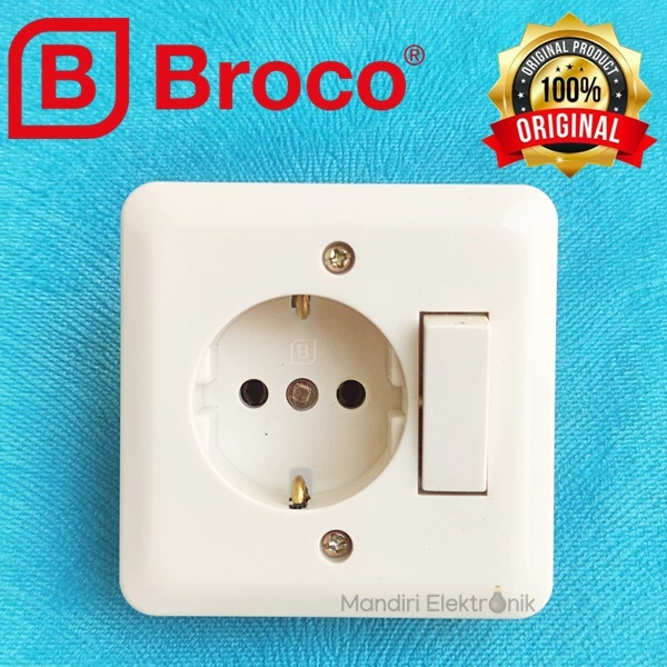 Engkel Stop Arde Broco 52516 - Stop Kontak Arde + Saklar Broco New Gee