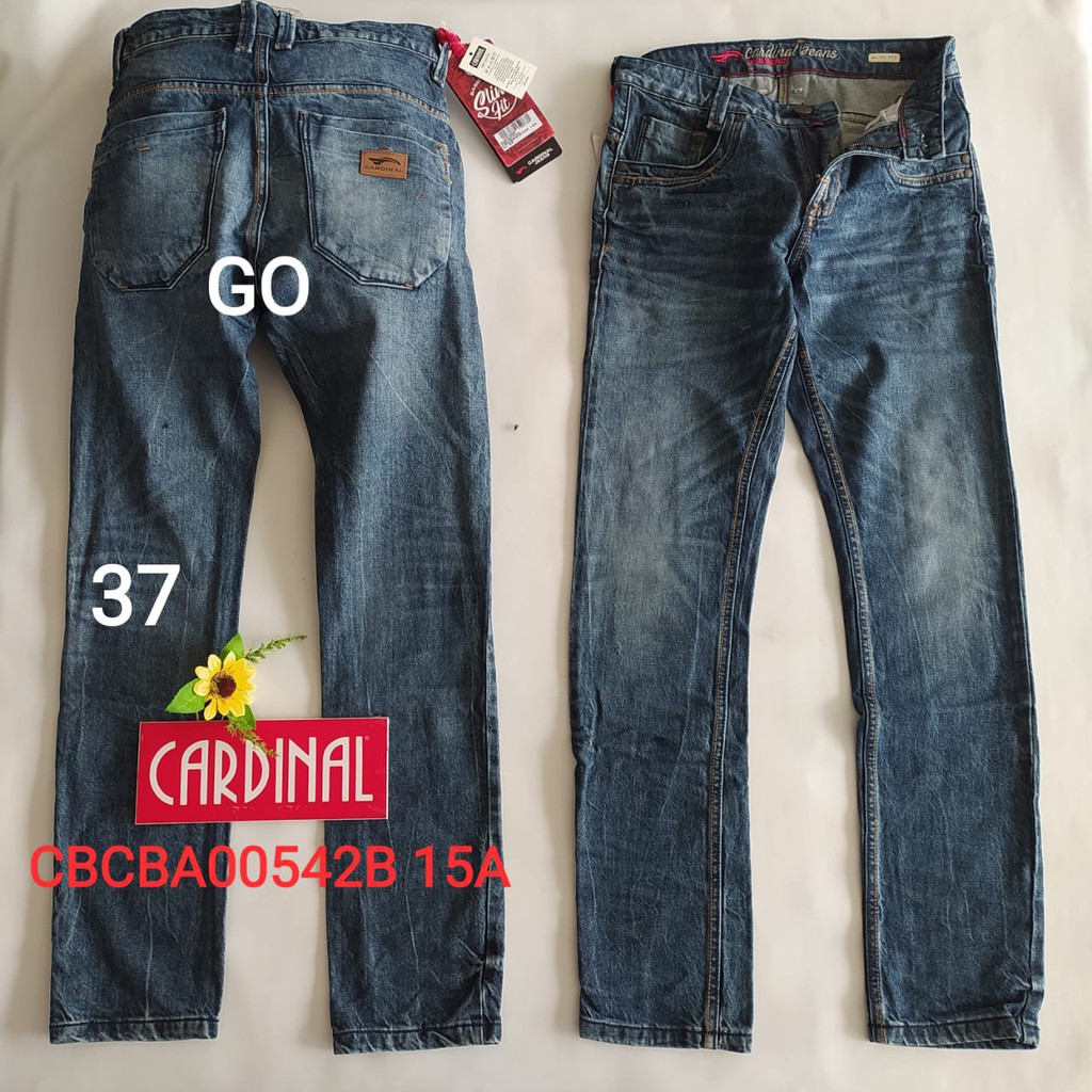 bb J 37-38 CARDINAL CBCBA Celana Panjang Jeans Reguler Fit Slim Fit Straight Slim Bawahan Laki-Laki