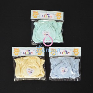 LIBBY 3 Set Sarung Tangan & Kaos Kaki Karet Bayi/Baby Warna (0-3M)| Perlengkapan Bayi Baru Lahir