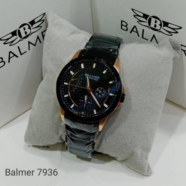 Jam Tangan Wanita Original Balmer 7936 Crono Aktif Kaca Sapphire Stainlees Steel