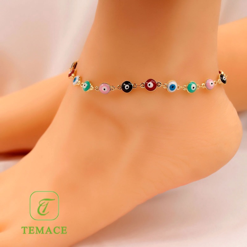 gelang kaki rantai bahan titanium steel lapis rose gold 18k+zircon motif tulisan untuk wanita