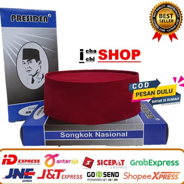 Peci Merah Betawi/Peci Songkok/Songkok Nasional Merah Betawi/Peci Merah Polos