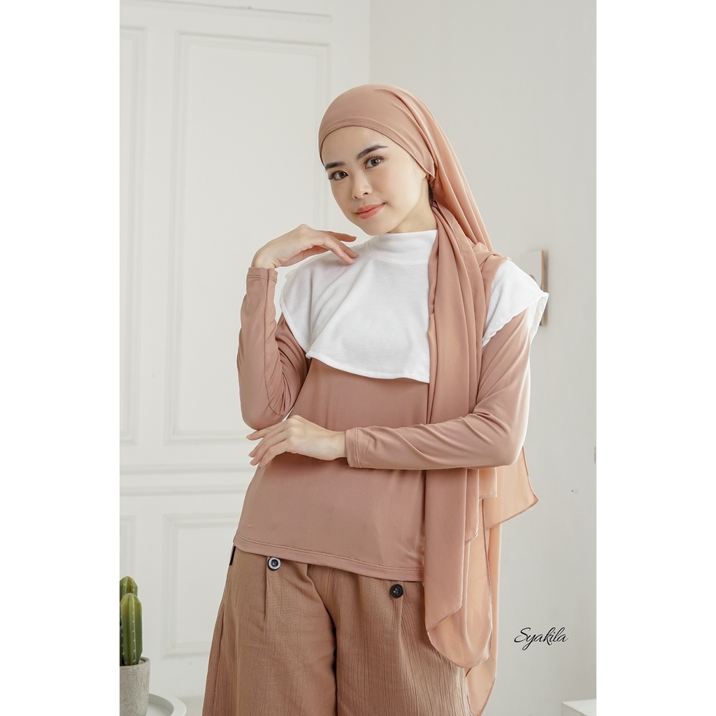 Syakila-Manset Leher// Inner Dada// Manset Leher Wanita Muslim// Spandek stretch Knit