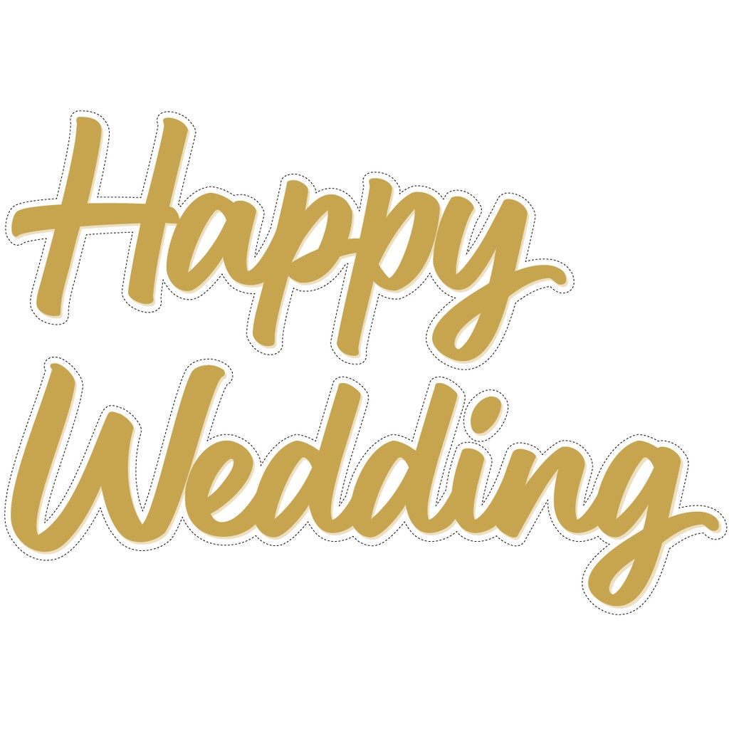 Tulisan Dekorasi Backdrop Happy Wedding Engagement Birthday Anniversary Khitbah Bahan Sticker