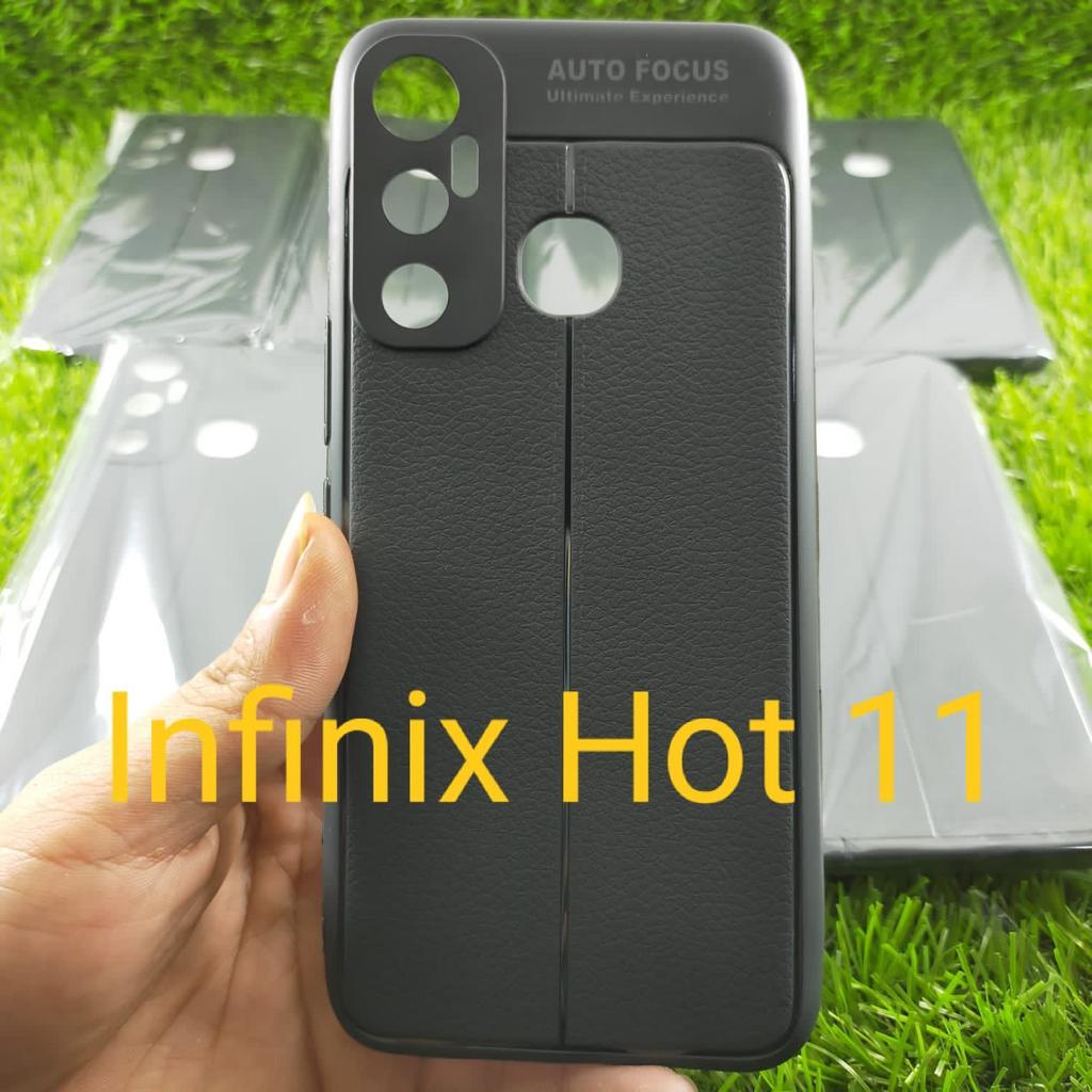 Auto Focus Infinix Hot 10s Hot 11 Leather Soft Case AUTOFOCUS Motif Kulit Jeruk