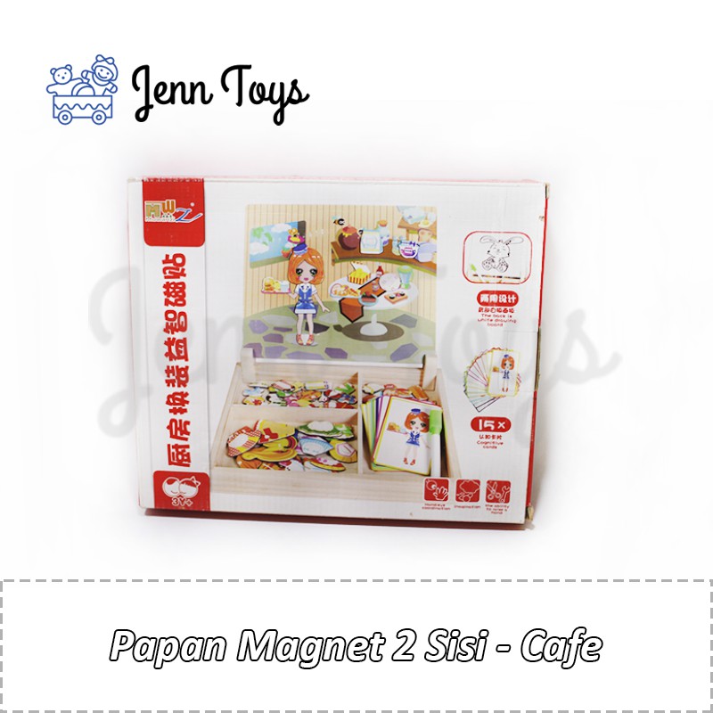 JennToys - Papan Tulis Anak Balita PAUD Edukasi Dini - Papan Magnet 2 Sisi - Grup 1