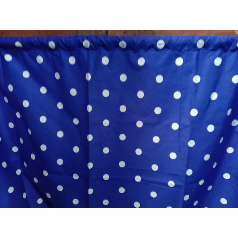 gorden kolong dapur termurah motif polkadot biru