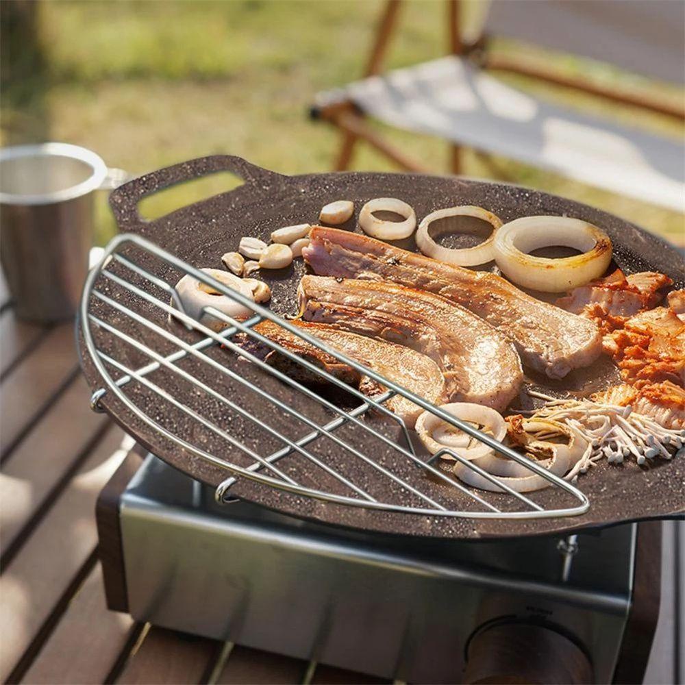 Lanfy Barbecue Grid Portable Outdoor Camping Wire Grid Stainless Steel Kemah Memasak BBQ Parutan