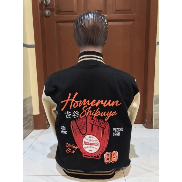 JAKET VARSITY JAKET BASEBALL PRIA WANITA JAKET BASEBALL RACING PRIA WANITA JAKET BOMBER KAMIKAZE - ORIGINS - HOMERUN VARSITY JACKET BAHAN FLEECE TEBAL Bahan-4