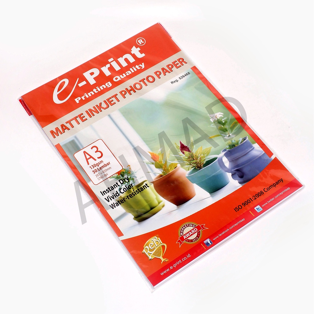 

E-Print Matte Inkjet Photo Paper A3 130 gsm ( 297 x 420mm )