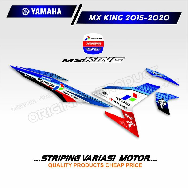 Striping variasi sticker stiker JUPITER MX KING tahun 2015-2020 lis PERTAMINA MANDALIKA