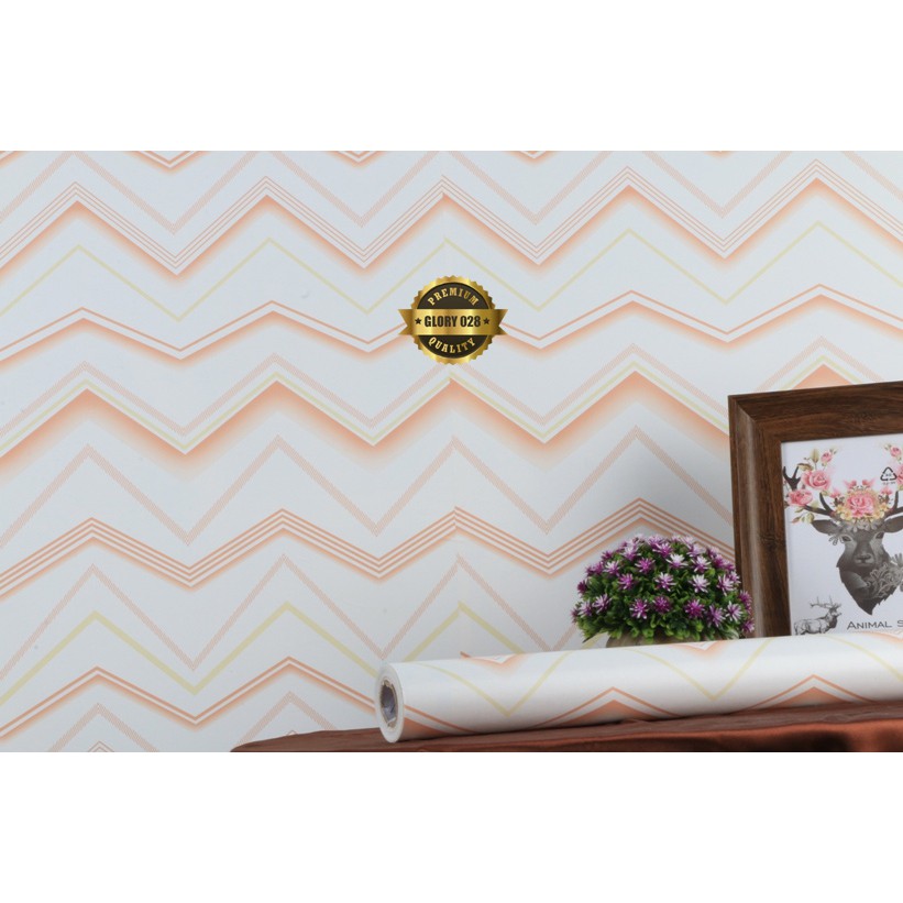 Wallpaper Sticker Dinding 10 M X 45cm Gradasi Zig Zag Shopee