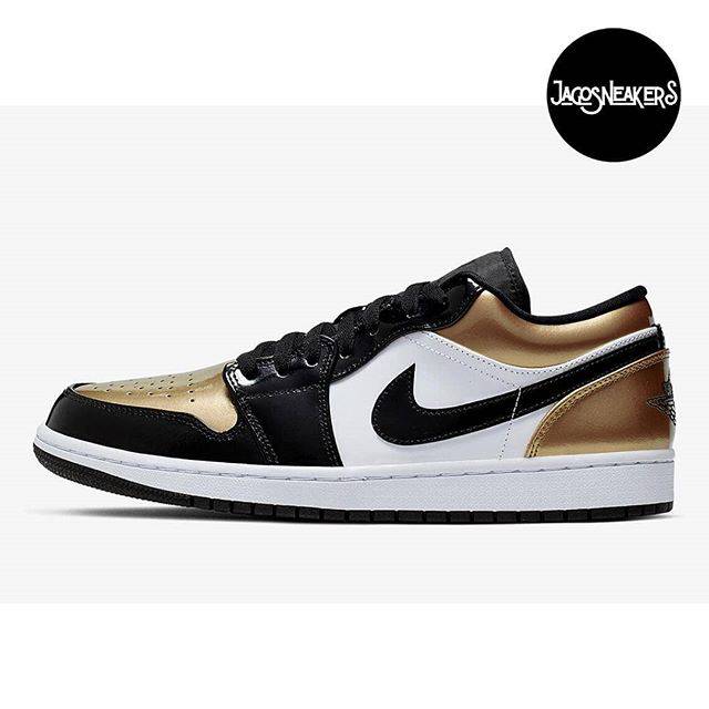 Air Jordan 1 Low Gold Toe Metallic Gold Black White EU 40 25 cm