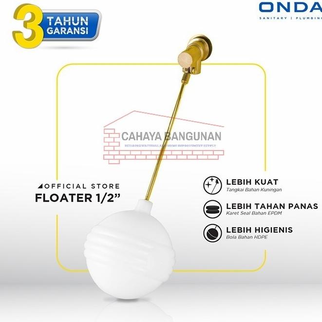 Onda Floater Pelampung Air Plastik Toren Tangki Air Torrent 1/2" Inch