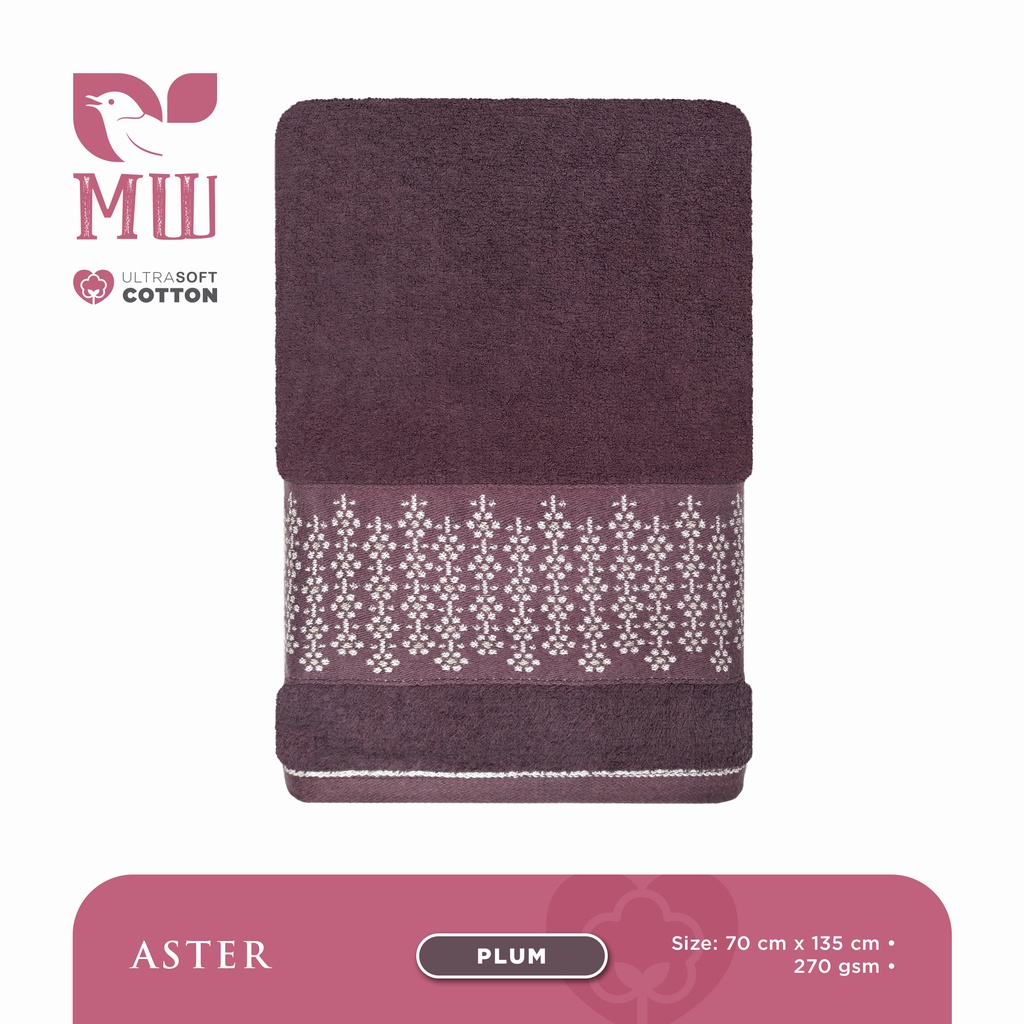 Handuk Morning Whistle Ultra Soft Cotton Towel Terry Palmer ASTER / Handuk Mandi / Handuk Dewasa 70 X 135 cm