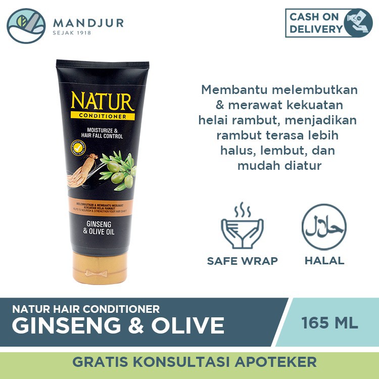 NATUR CONDITIONER GINSENG OLIVE OIL 165ML PERAWATAN RAMBUT KONDISIONER