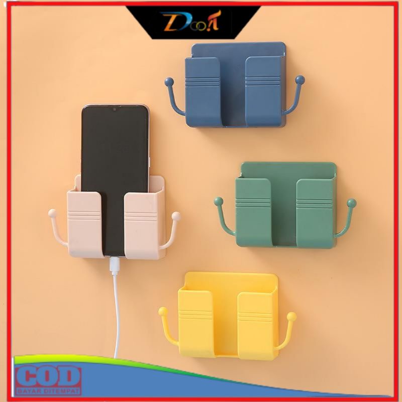 Holder Remote Ac 2 GANTUNGAN / Tempat Charger Hp / Tempat Remot TV Tempel Dinding Tembok Sangat Kuat