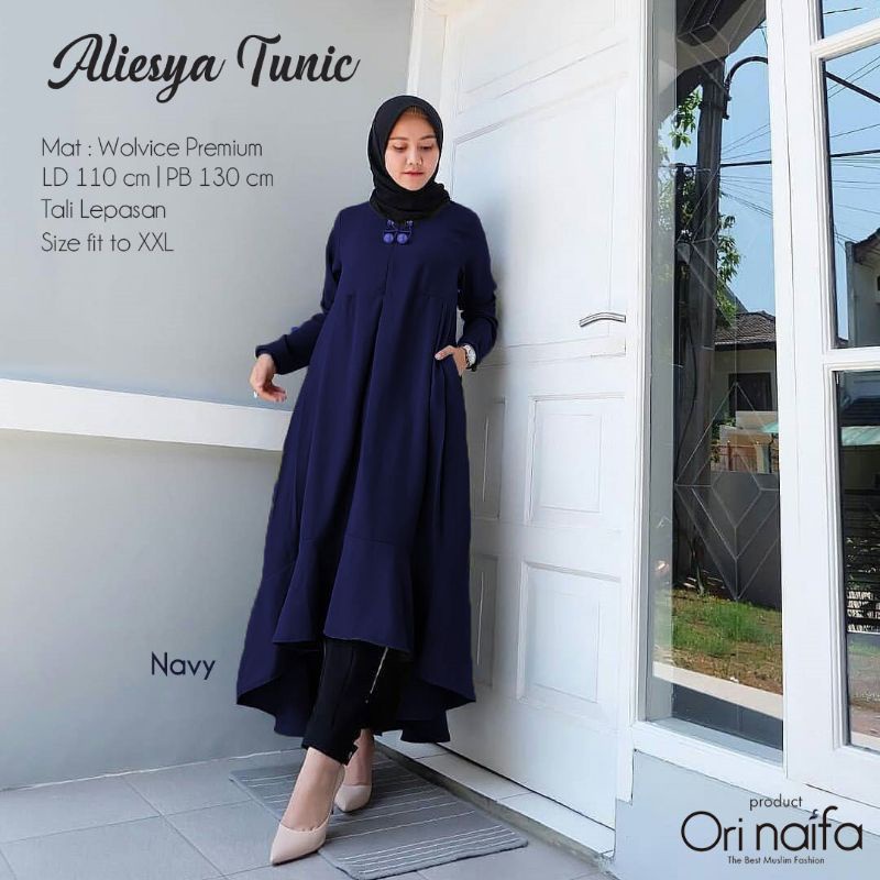 ALIESYA TUNIK POLOS || WOLFIS PREMIUM ORINAIFA
