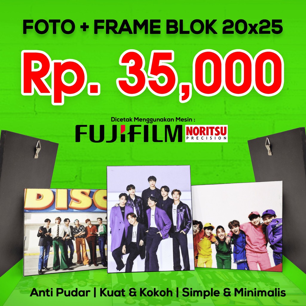 Cetak 8R Foto Blok 20x25, Fotoblok + Cetak Foto Hiasan Pajangan, Wisuda, Wedding, Family, Keluarga