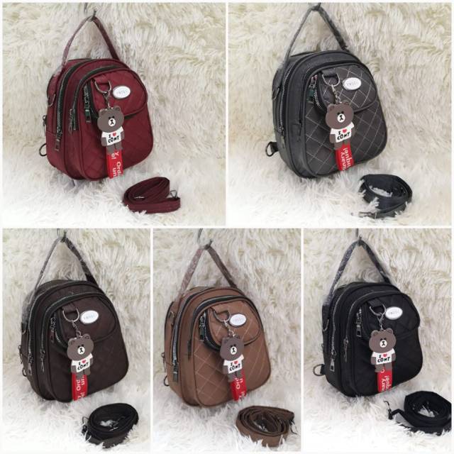 tas Backpack Wanita RANSEL CHIBAO 3IN1 FREE ACC UK 18X21CM muat banyak mini imut terbaru model korea