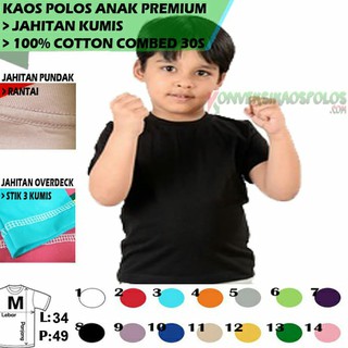 Stok Ready KAOS  POLOS  ANAK  UMUR 5 6 TAHUN PREMIUM DISTRO 