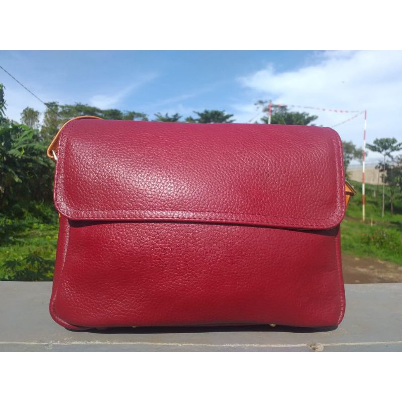 Tas slempang tas kulit garut tas papirut garut tas kulit original tas papirut sukaregang