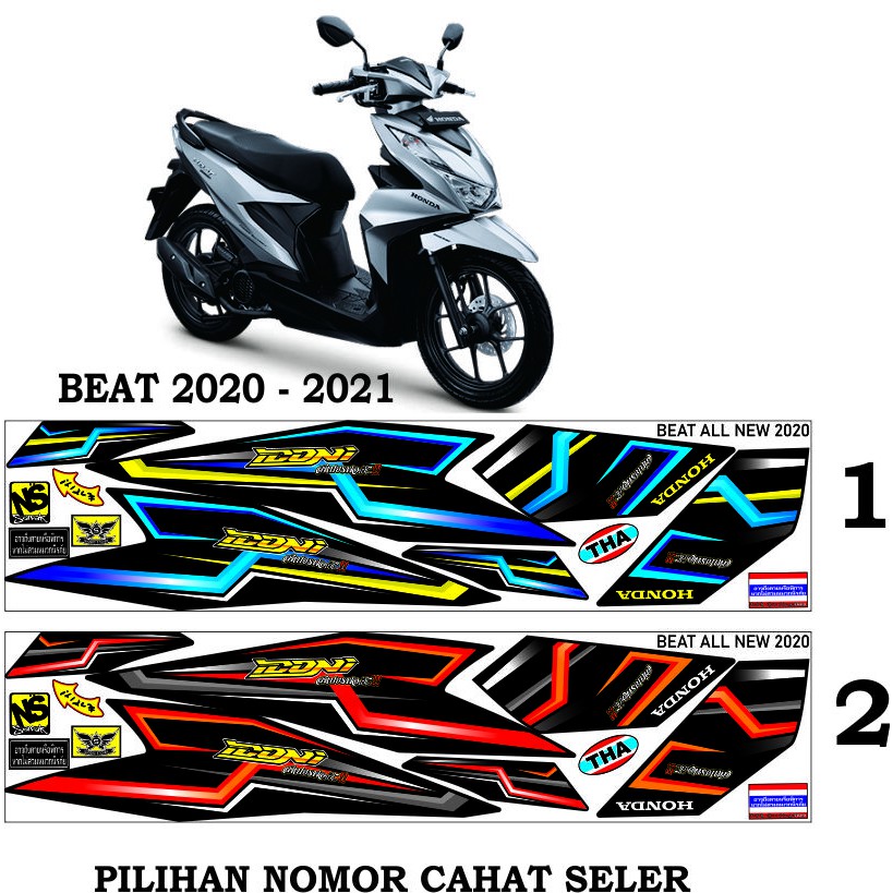 STICKER CUSTOM VARIASI MOTOR BEAT BARU 2020 - 2021 STICKER BEAT  2021 NEW STRIPING