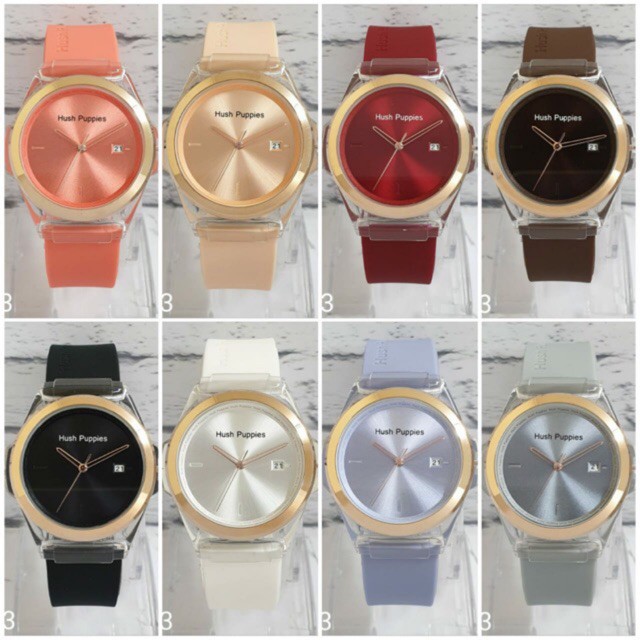 TRENDY BISA COD Jam Tangan Wanita Fashionable Hush Puppies LS-2809 Rubber Tanggal Aktif