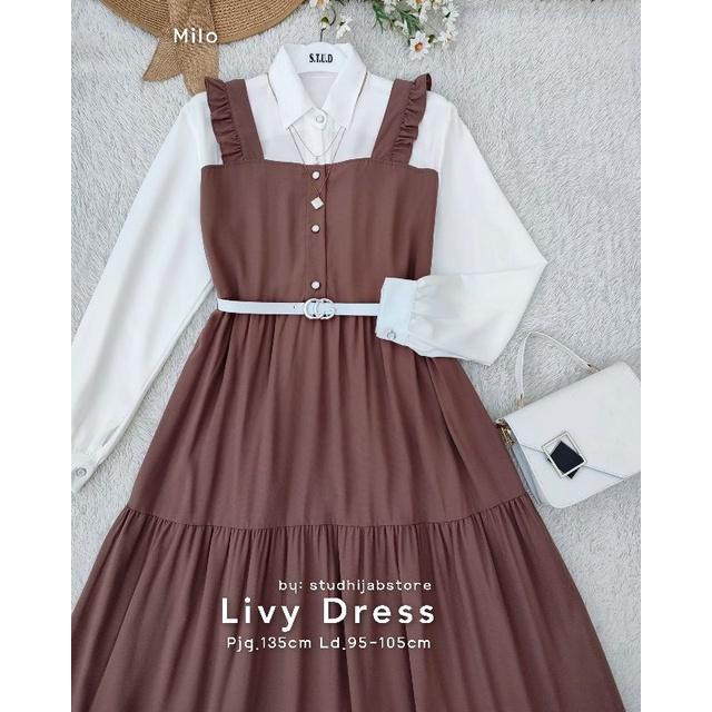 Gamis terbaru 2021 termurah / LIVY DRESS / Gamis remaja dewasa kekinian korean style-ovaltin