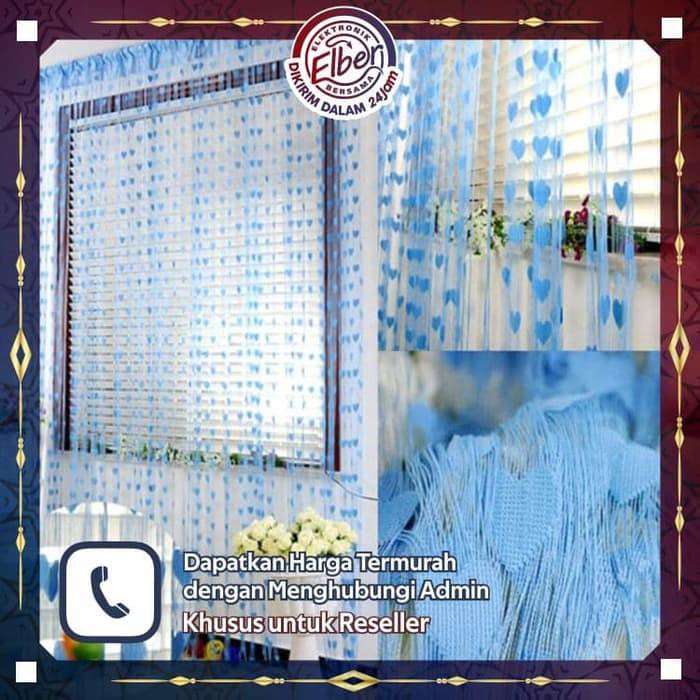 Hot Tirai Benang Motif Love Tirai Benang Heart Motif Tirai Benang Korea - Hitam Terbagus