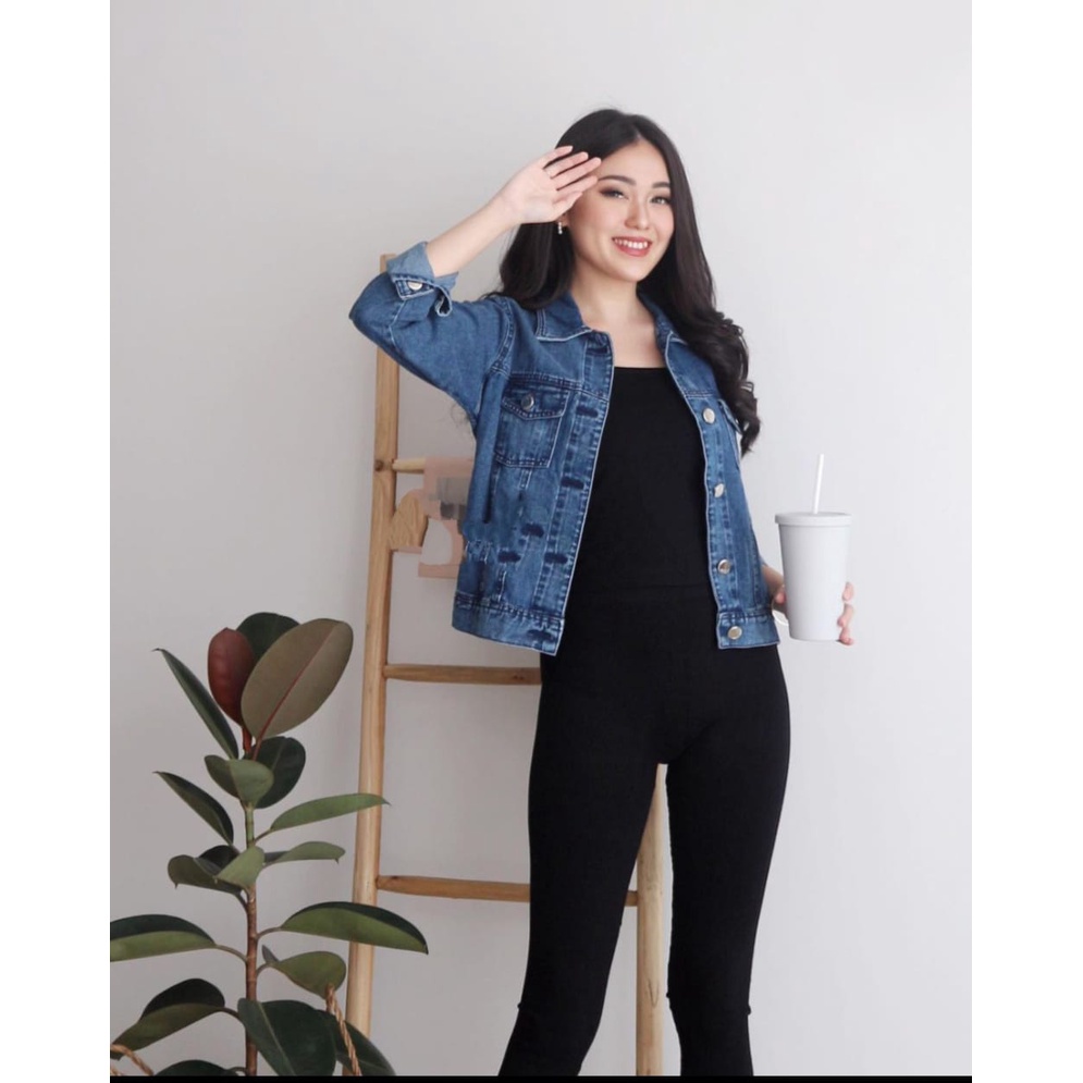 INV - JAKET LULA JEANS / JAKET WANITA / BIRU / TERBARU