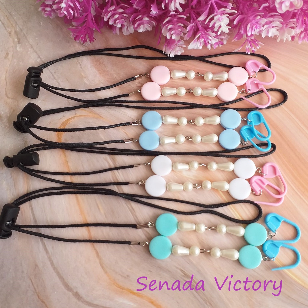 Senada Victory Kalung Masker Mote 2 IN 1 Tali Masker PasteL konektor Adjustable STMA01