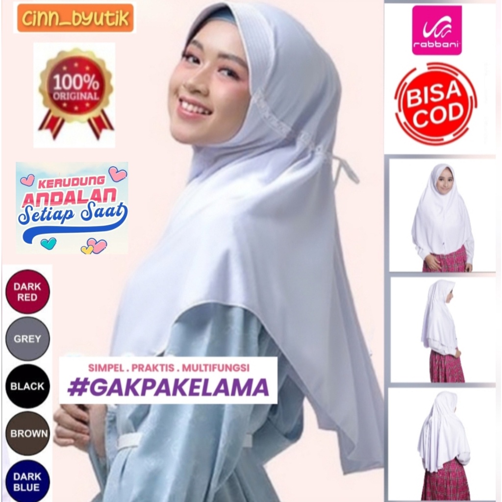 RABBANI ORI PITA TERLIHAT TERBUKA TALI LUAR Jilbab Kudung Sekolah Palopo Makassar Sulawesi
