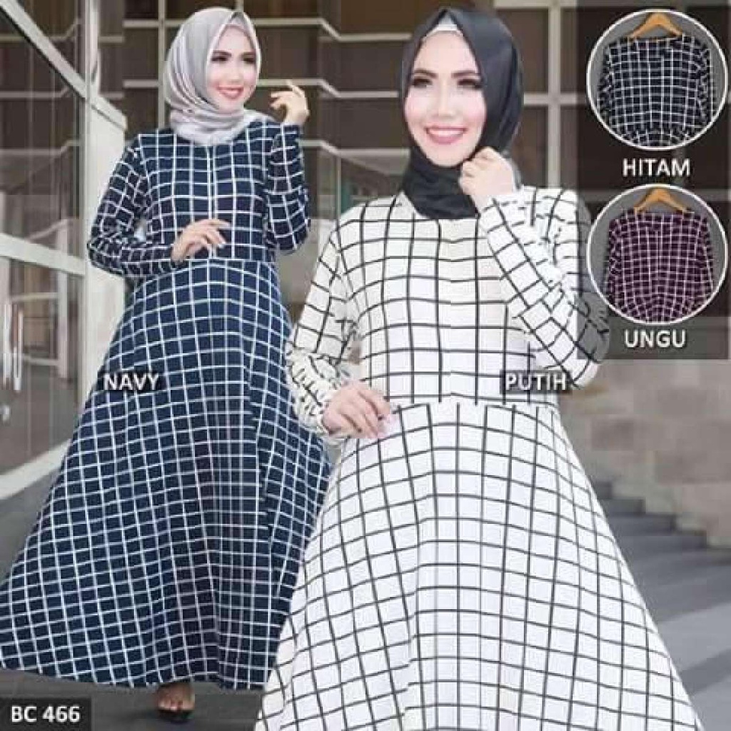 (1KG = 6PCS) JUMBO GAMIS KATUN MOTIF MONALISA BUSUI MOTIF POLKADOT - KOTAK TARTAN SQUARE