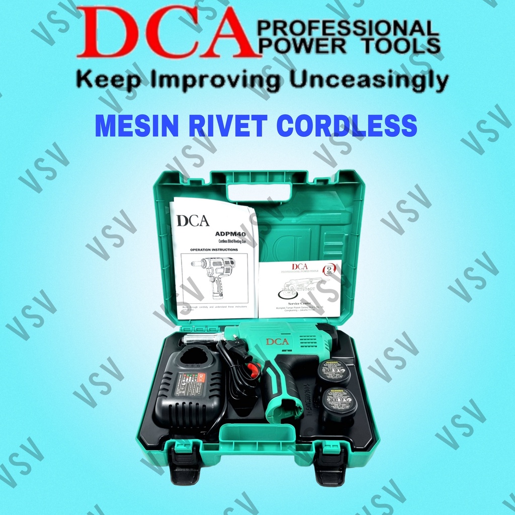 DCA Cordless Blind Riveting Gun ADPM40 Mesin Rivet battery DCA (PROMO)