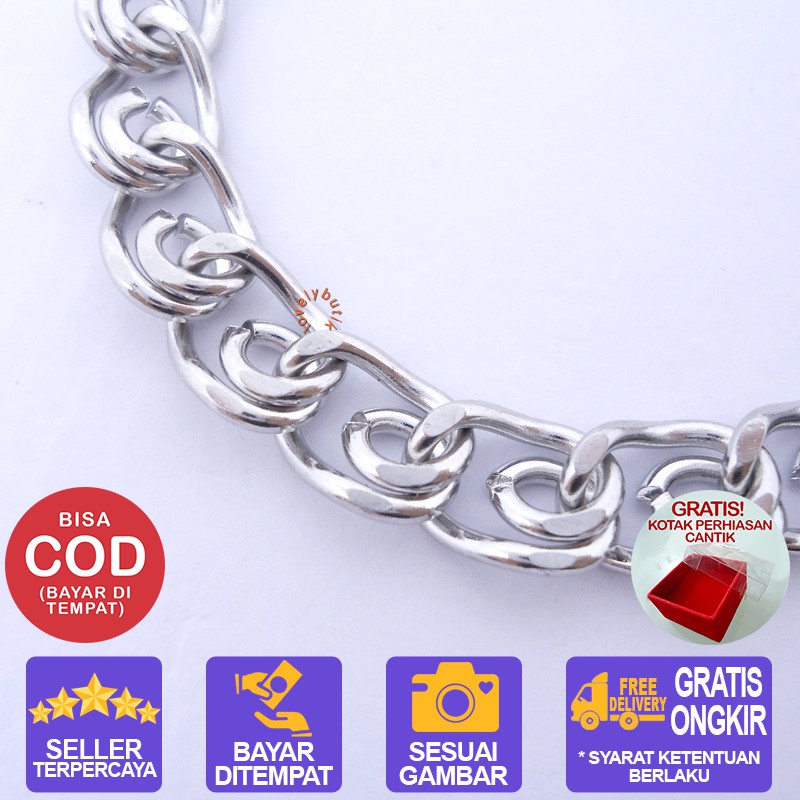 Lovelybutik Gelang Tangan Titanium Anti Karat Viani Gelang Rantai Wanita Titanium Ukuran 18 cm