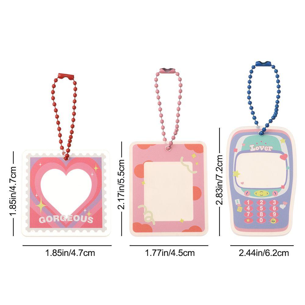 ❈ROWAN❈ 1 inch Photocard Holder Transparent Idol Photo Sleeves Key Chain School Stationery DIY Star Chasing Pendant Acrylic Photo Frame