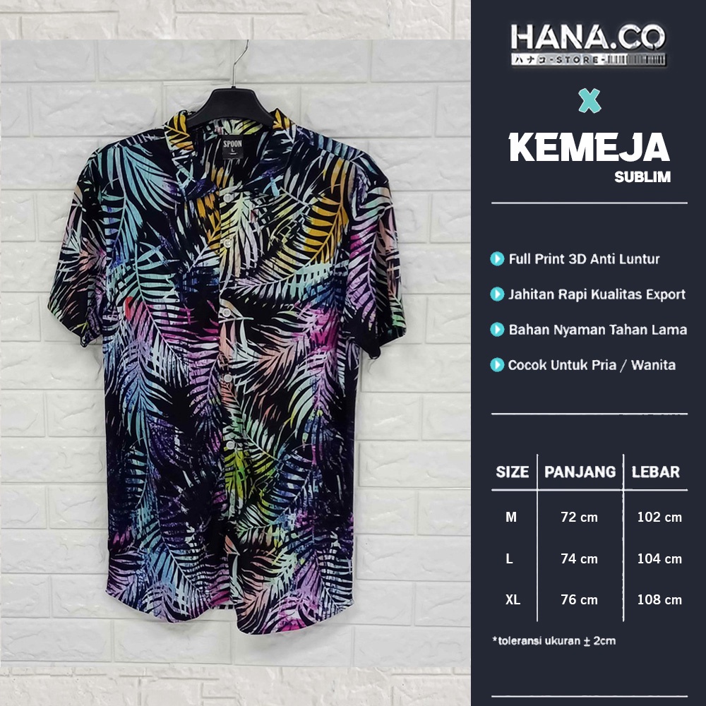 KEMEJA PANTAI KOREA PRIA/WANITA KEMEJA MOTIF COLOR PALM