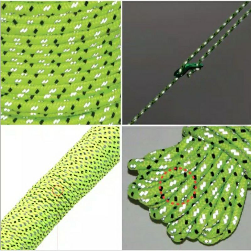 Tali Tenda Reflektif dengan stopper guyline