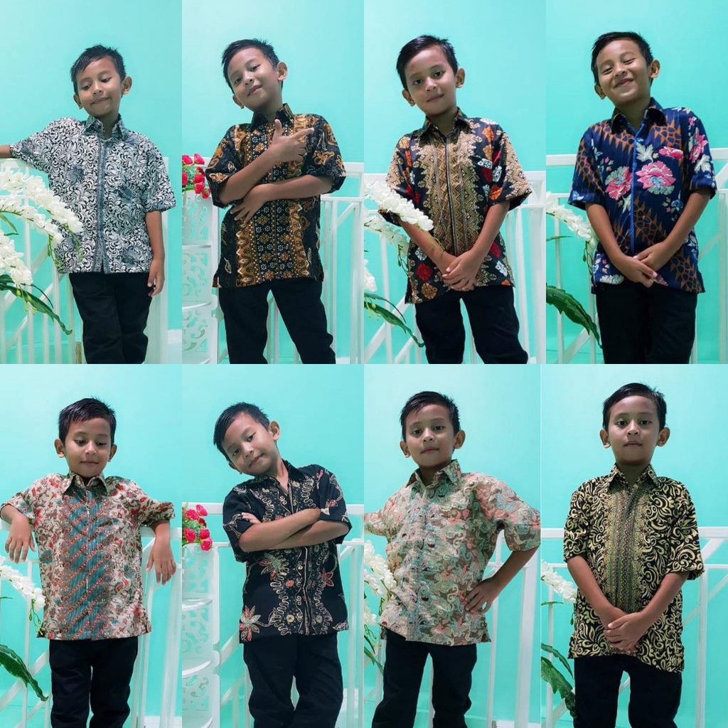 KEMEJA BATIK ANAK PRIA LENGAN PENDEK ANEKA MOTIF