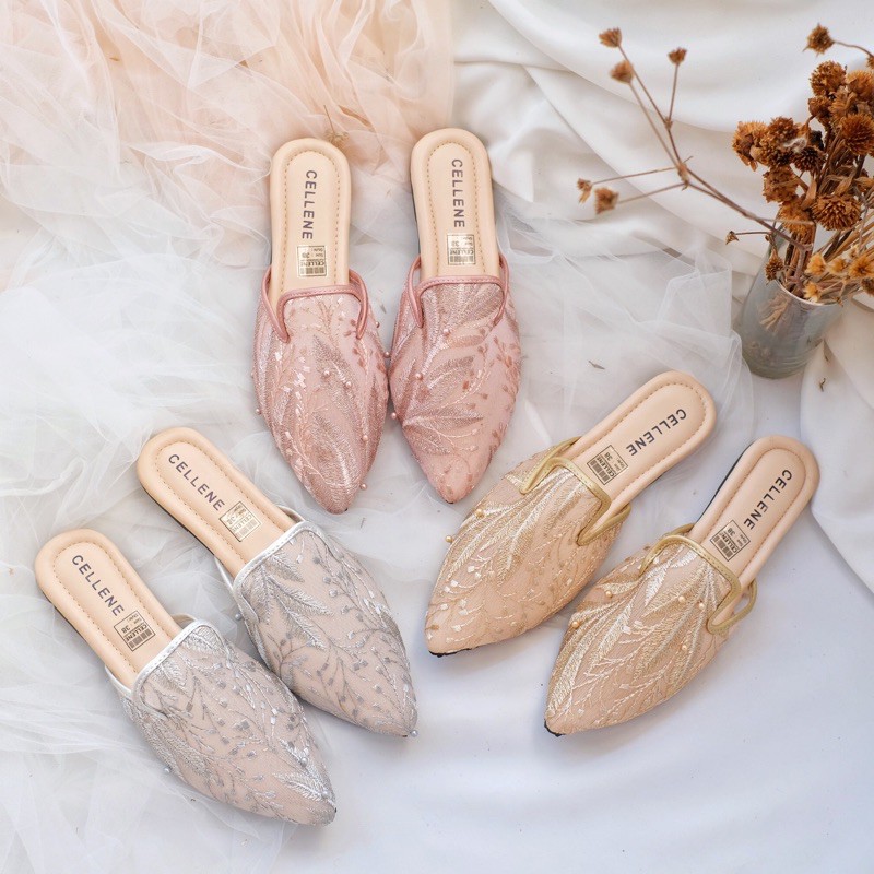 CELLENE Slipper Siena SERI 3 | flat shoes brukat selop wedding shoes