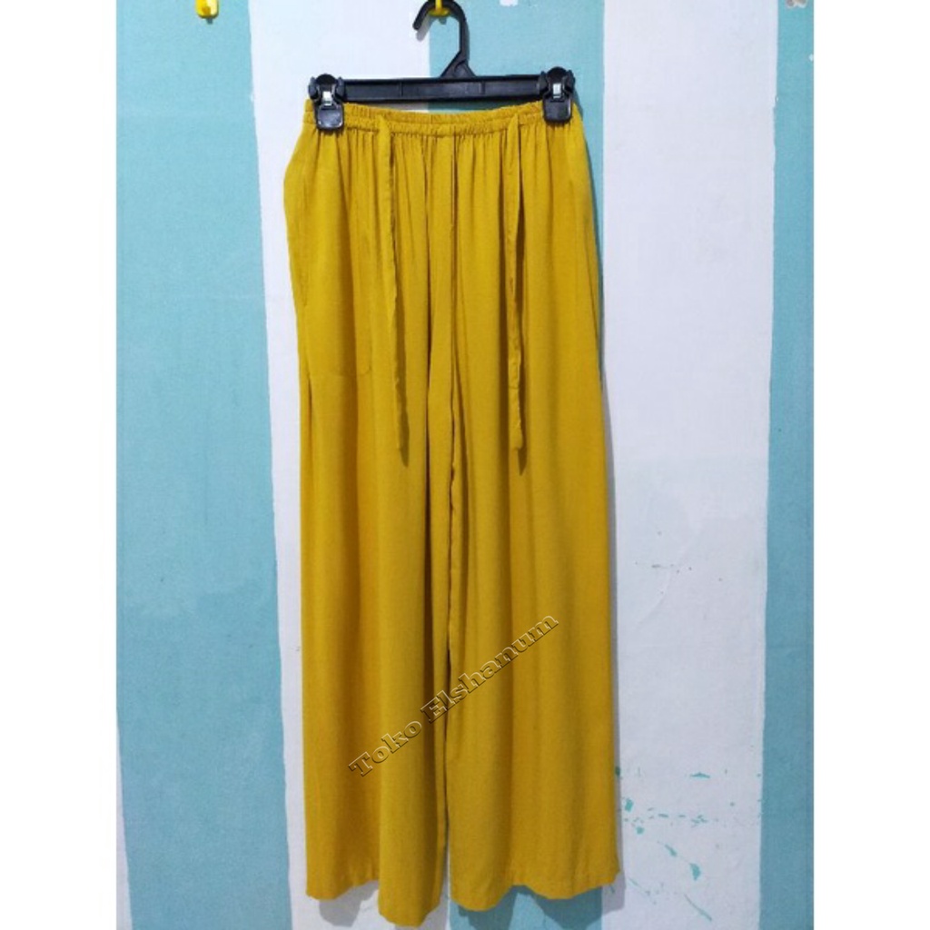 Celana Kulot Rayon Premium Highwaist Jumbo Wanita Big Size // Kulot Rayon Polos Murah