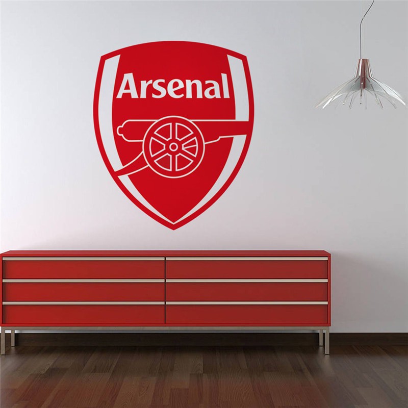 CUTTING WALL STIKER HIASAN PAJANGAN DINDING KACA TEMBOK CUSTOM LOGO CLUB TIM TEAM SEPAK BOLA ARSENAL