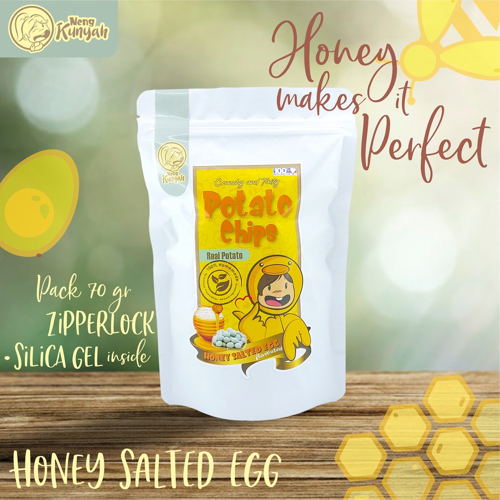 

Neng Kunyah Potato Chips / Keripik Kentang Honey Salted Egg 65 gram