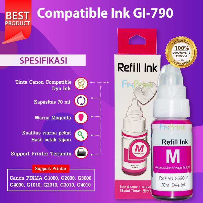 Tinta Canon Refill IP2770 IP2780 IP1980 IP2180 MP258 MP237 MP285 E410 E510 MG3570 G1000 G2000 dll