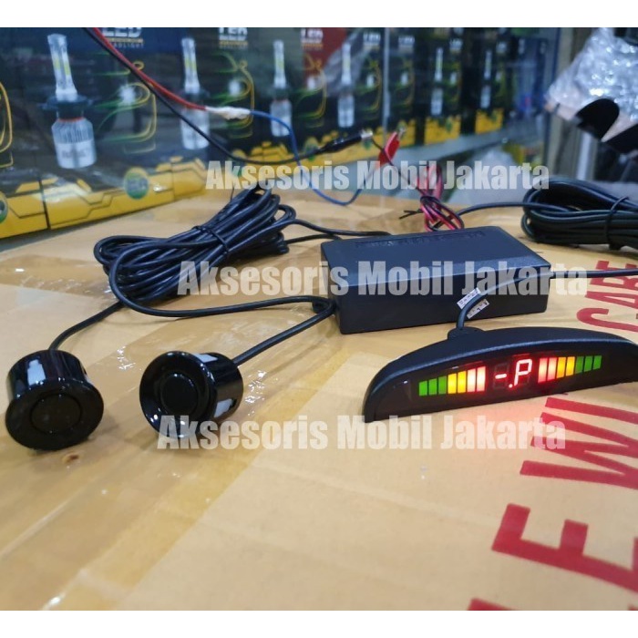 SENSOR PARKIR MUNDUR MOBIL XENIA 2 TITIK HITAM LCD DISPLAY
